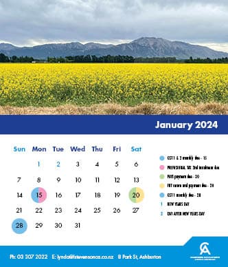 LSCA case calendar Template 2023-2024 January